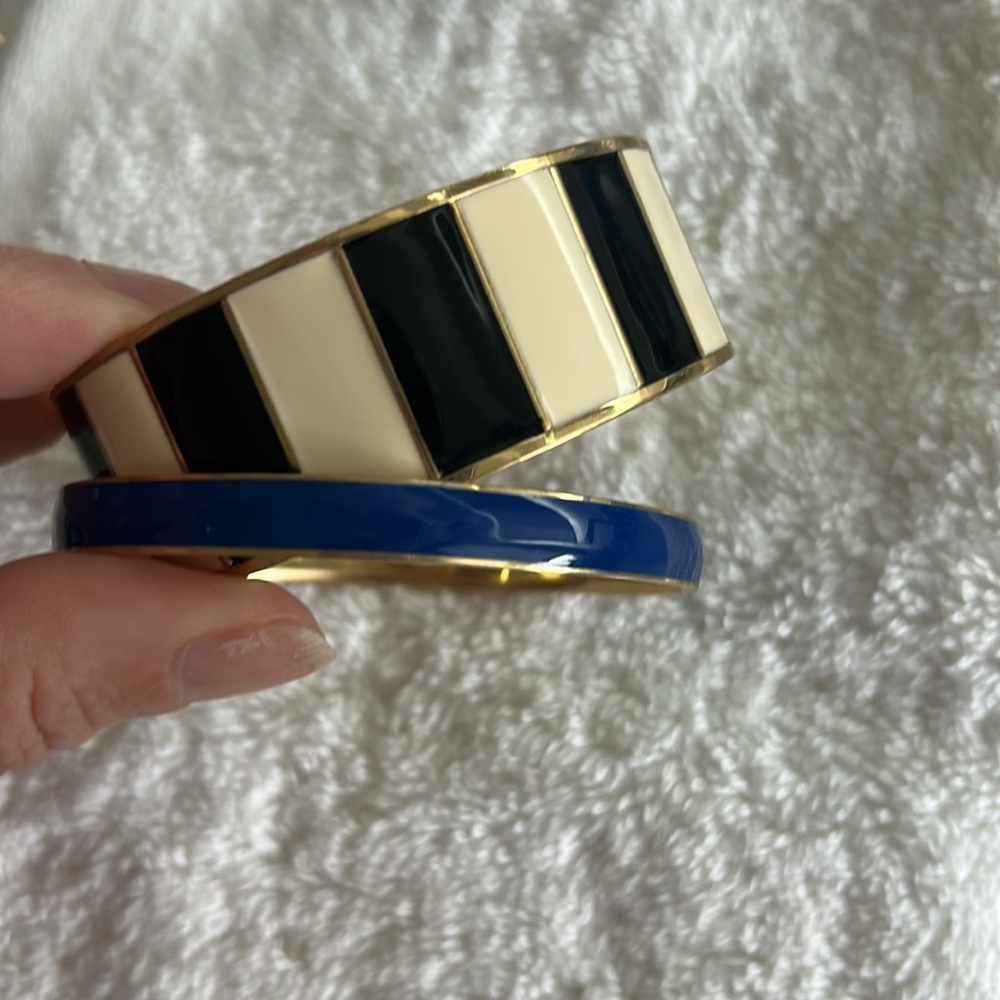 J Crew Gold Enamel Bangle Set - Picture 3 of 4